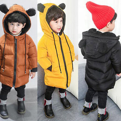 Cute Baby Girl Thick Warm Outerwear Clothes Boy Winter Hooded Coat Jacket Coat