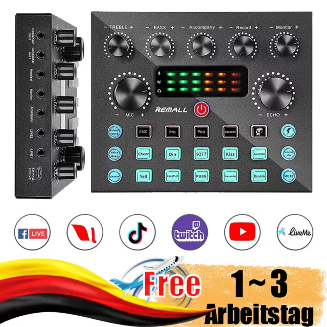 Bluetooth Mixer USB Live Studio Audio Mischpult 6 Ton DJ Konsole Verstärker DHL