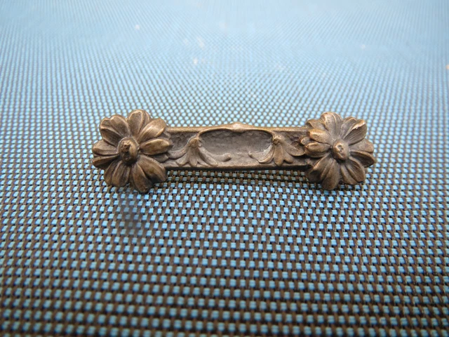 ancienne broche argent decor fleur ancien vieux bijoux