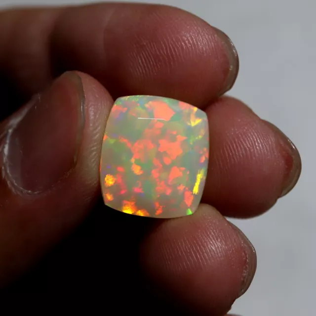 9.15 Cts 15.5x14.1 MM Natural AAAA Grade Multi Fire Ethiopian Opal Cushion Cut