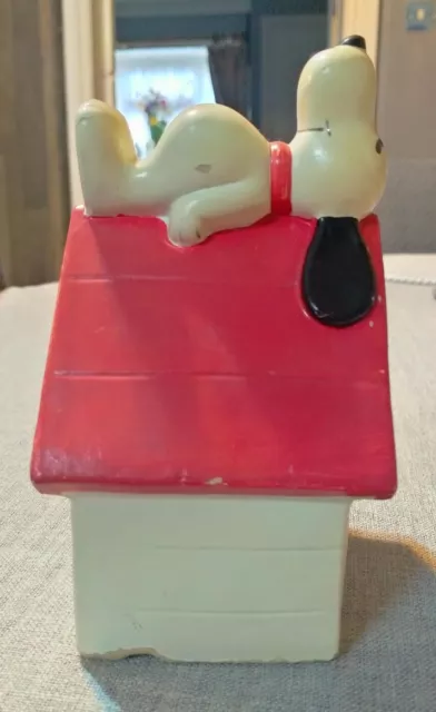 VINTAGE Snoopy Peanuts Dog House 1970 Money Box Bristol & West Building Society