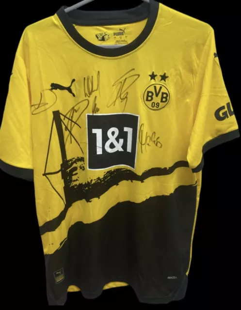 Borussia Dortmund Hand Signed Multi Home Shirt 2023-24