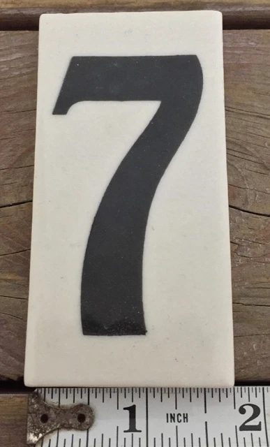 Antique Number 7 Tile Curtis Development & MFG. CO. House Address 1.75X3.45 Inch 2