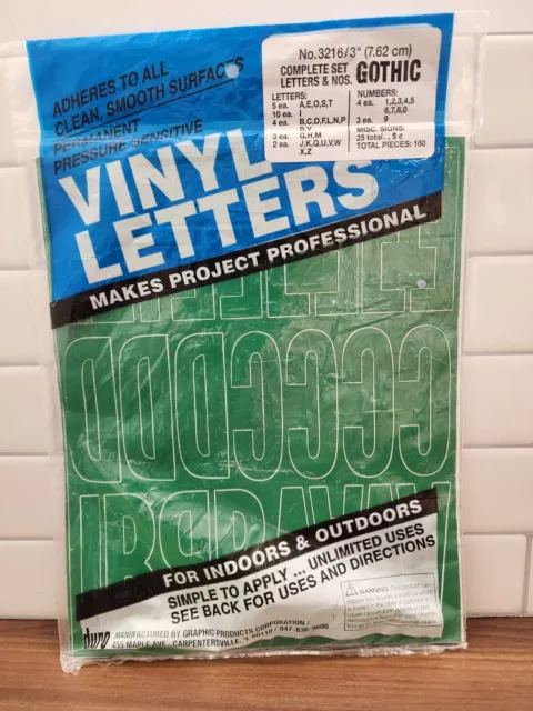 Duro 3" Green Vinyl Letters & Numbers