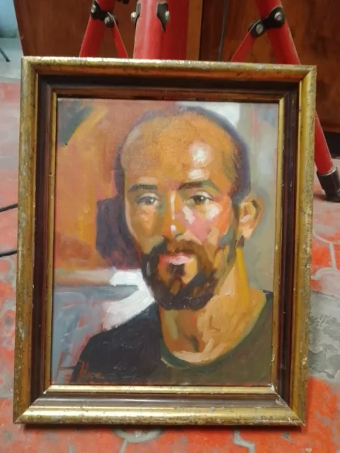 Vito Pollio olio su tela autoritratto  20x30