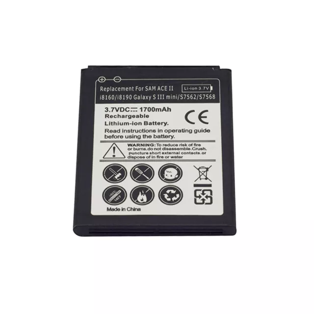 Replacement High Capacity Battery 1700Mah for Samsung Galaxy Ace 2/I8160/S3 Mini