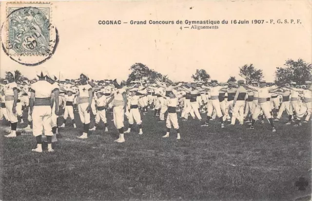 Cpa 16 Cognac Grand Concours De Gymnastique Du 16 Juin 1907 Alignements