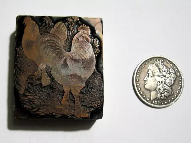 Letterpress Print Block - "Rooster and Henl"