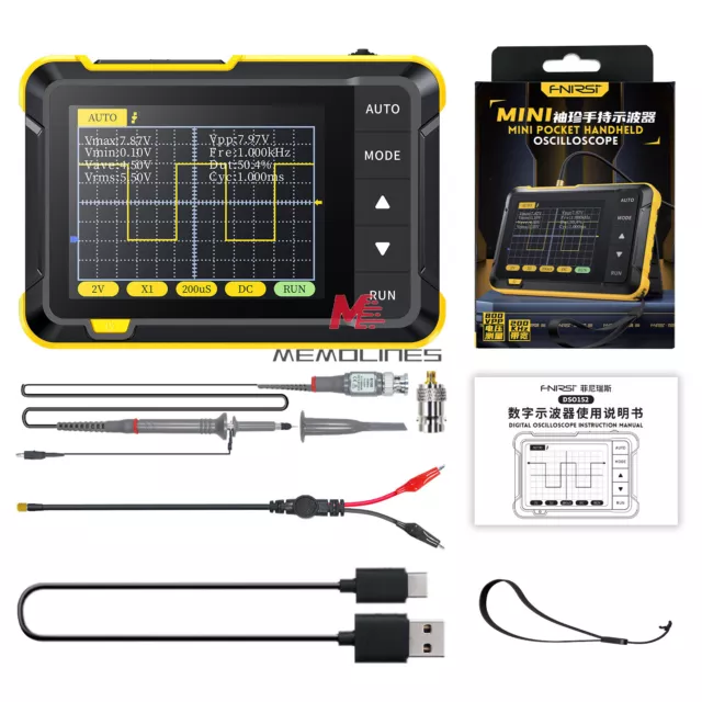 FNIRSI DSO152 Handheld Small Oscilloscope Portable Digital Oscilloscope 200KHz