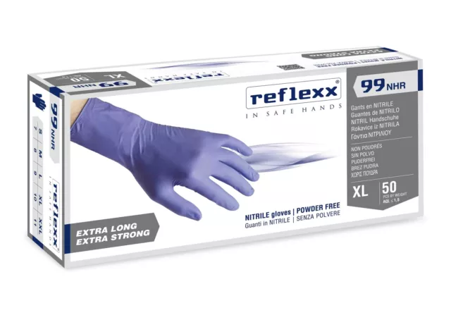 Gants En Nitrile Jetables High Risk Reflexx 99 Nhr Sans Poussière