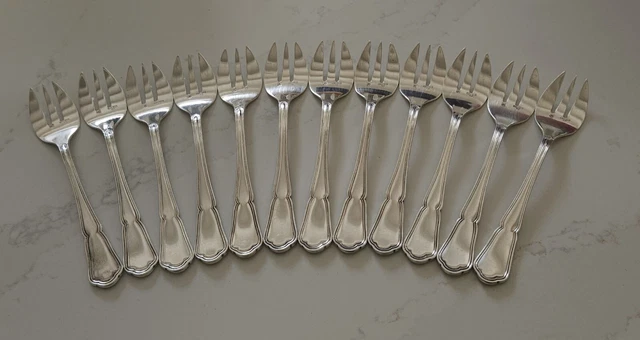Coffret De 12 Fourchettes à Huître ERCUIS - Modèle Tolède Métal Argenté - Fabriqué En France