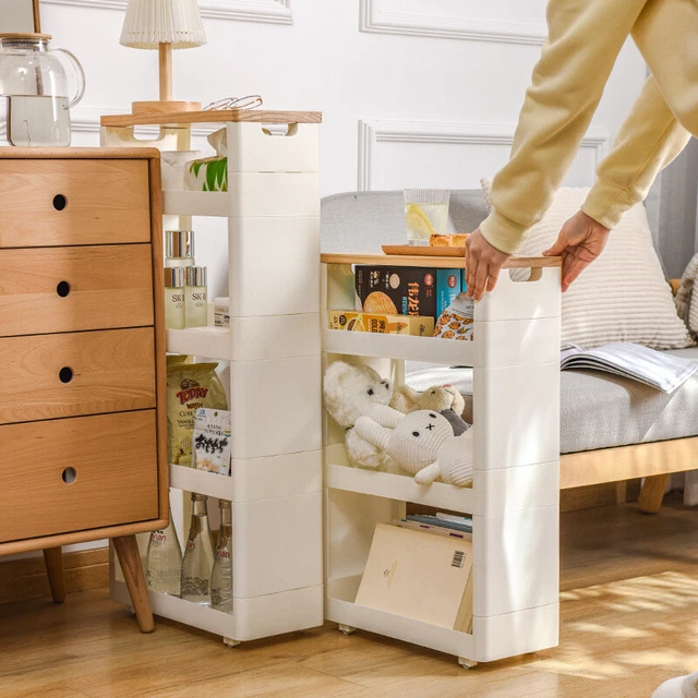 Étagère De Niche De 15 Cm Avec 3 Niveaux - Chariot Roulant Blanc Pour Cuisine, Salle De Bain Ou Rangement
