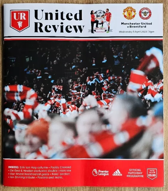 Manchester Man United Utd vs Brentford 2022/23 2023 FA Premier League Programme