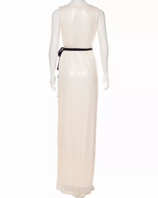 4 6 8 Diane Von Furstenberg Yazhi Gown Sequined Cream Gown Maxi Wrap ...