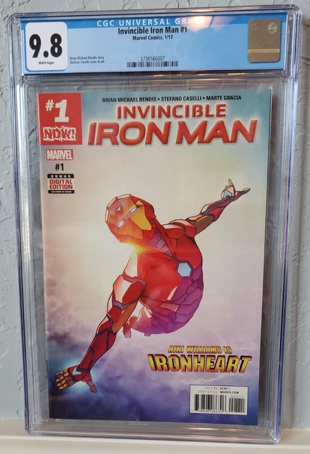 INVINCIBLE IRON MAN #1 (2017). CGC 9.8 NM/M Riri Williams 1st Cover as IRONHEART