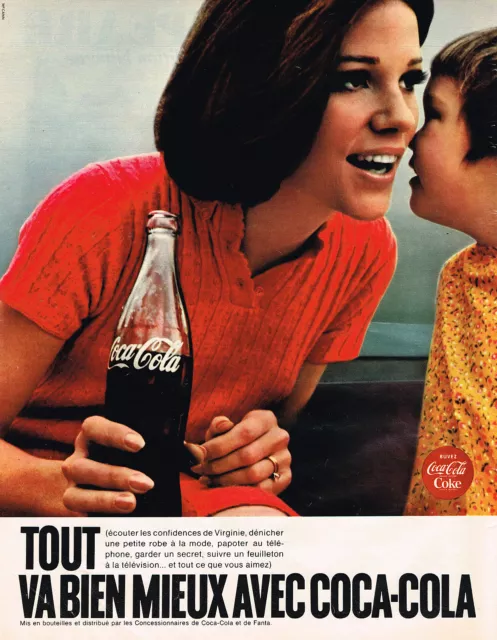 PUBLICITE ADVERTISING 055  1968  COCA-COLA  soda  TOUT VA BIEN MIEUX