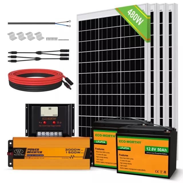 400W Solaranlage Komplett Set Photovoltaikanlage Plug &Play für Garten Wohnmobil