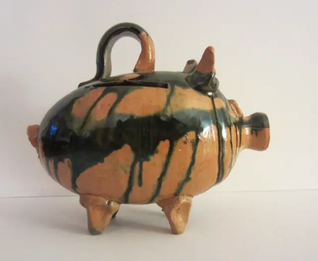 Adorable Bennington/Rockingham Style Piggy Bank