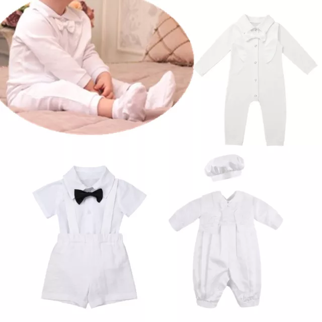 Baby Boys White Christening Outfit Smart Set Party Wedding Suit Baptism Clothes