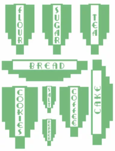 Vintage Image Art Deco Canister Pantry Label Waterslide Decals KI385 U PICK