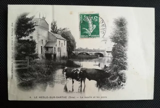 CPA (61) - LE MESLE-SUR-SARTHE - Le Moulin et les Ponts