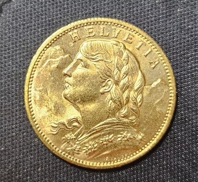 20 Francs Or Suisse Vreneli 1914 Helvetia, Gold, Or 900‰