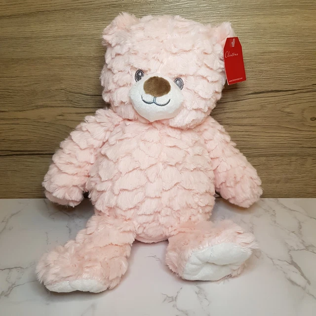 CLINTONS PINK TEDDY Bear Comforter Soft Toy Plush fluffy cuddly 11