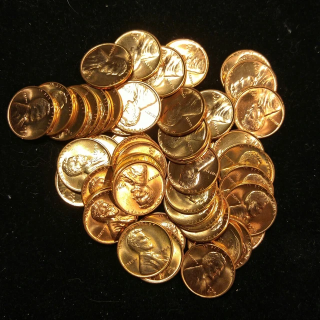 1954 S Lincoln Wheat Cent Original Gem BU Roll (50 Coins)