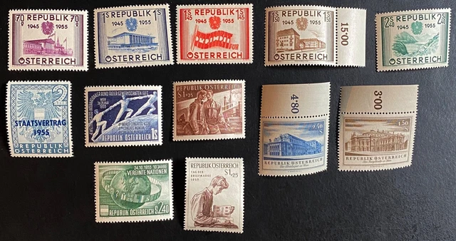 Österreich Jahrgang 1955 komplett postfrisch/** MNH Mi. 1012-23
