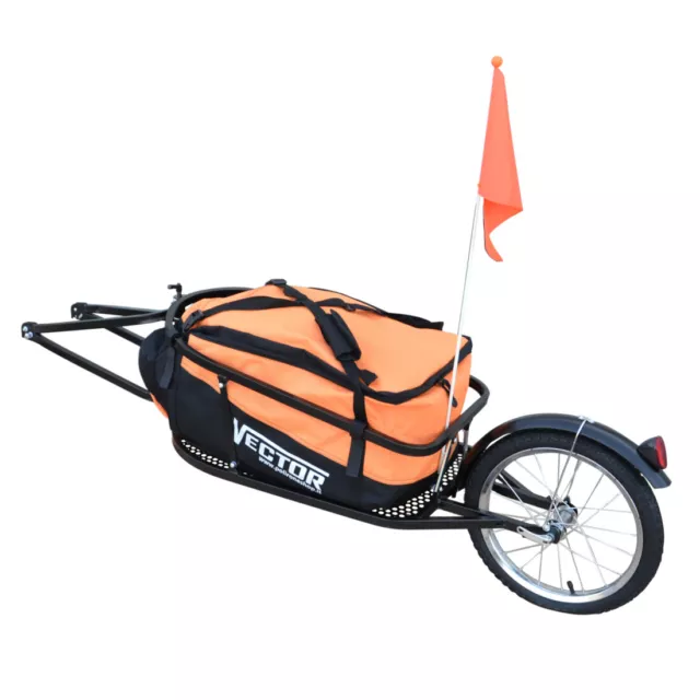 VECTOR Remorque vélo monoroue pour le trasport bagages de chargement cargo à 3