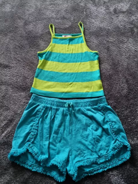 Girls Zara Shorts And Vest Top Green Age 10-11 Years