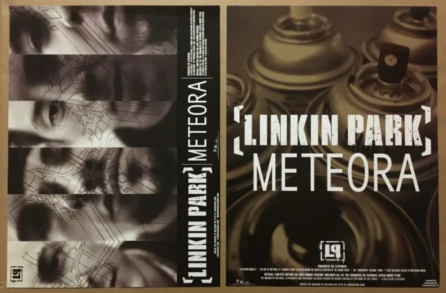 LINKIN PARK 2003 DOUBLE SIDED PROMO POSTER For Meteora CD 24X18 NEVER DISPLAYED