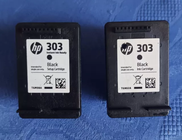 2 leere Original HP 303 Patronen Druckerpatronen zum wiederbefüllen schwarz LEER