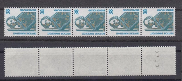 Bund 1400 RM 5er Streifen mit gerader Nummer SWK 38 Pf postfrisch