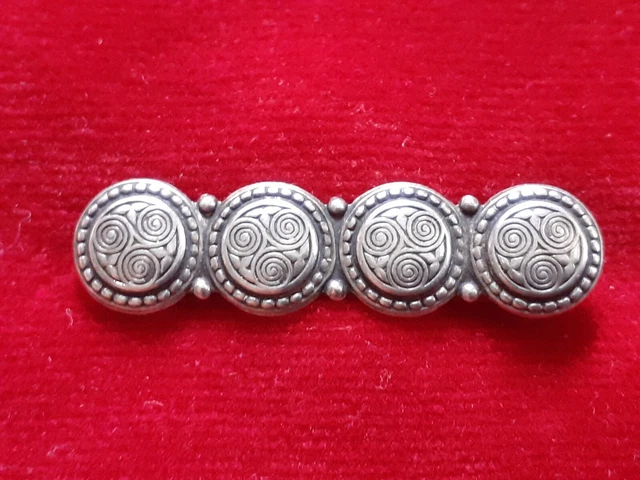 Broche Bretonne Argentée Signée Kelt - Bijou Fantaisie Vintage, Occasion
