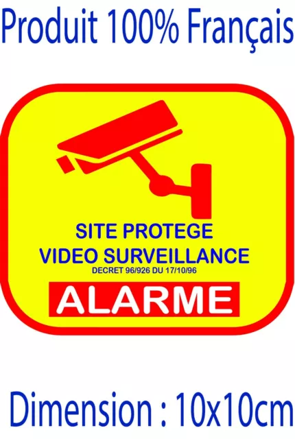 Autocollant alarme site protégé domestique stickers - video surveillance