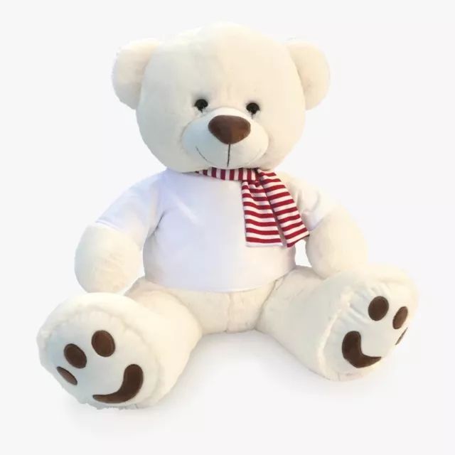 Peluche Pupazzo Grande Orso Bianco Gigante orsacchiotto personalizzato con foto 2