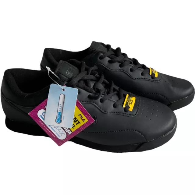 Women's Sneakers Size 8.5 FILA Memory Viable Slip Resistant Shoe Black