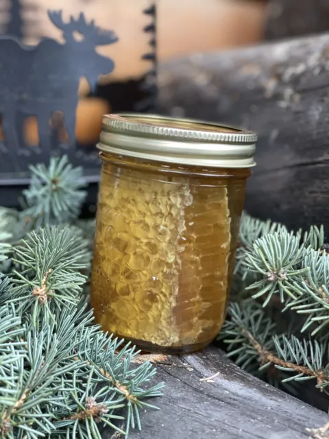 Organic Wild Alaska Fireweed Honey With Raw HoneyComb *WildFlower *Alaskan*1LB