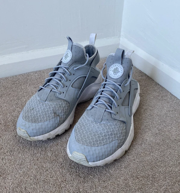 MENS NIKE AIR Huarache Run Ultra Wolf Grey Trainers UK 8.5 819685
