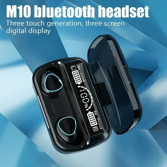 Auriculares inalámbricos TWS M10 2024, Bluetooth, con micrófono, Caja de Carga