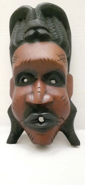 Hand carved Tribal Wood Mask excellent condition African Folk-art