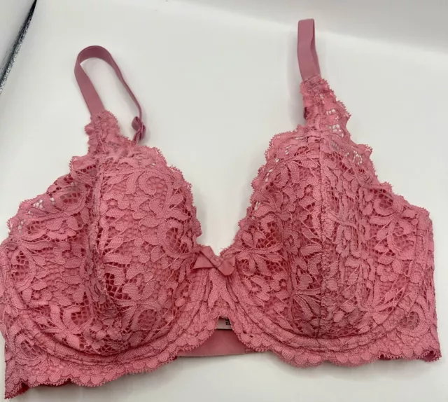 Victoria Secret 34DD Bra EUC Rhinestones Pink Sexy Pr… - Gem