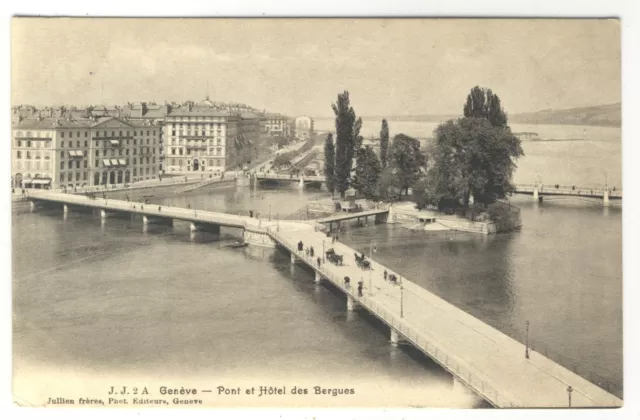AK Geneve, Genf, Pont et Hotel des Bergues, um 1910