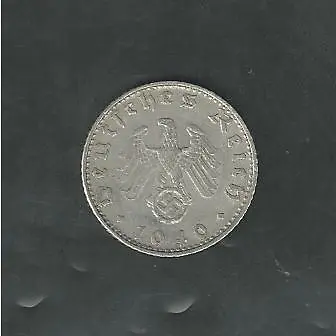 Nazi, Germany, 1940-B,  50 Reichspfennig,    Km#96,  Extra Fine  ( 001 )