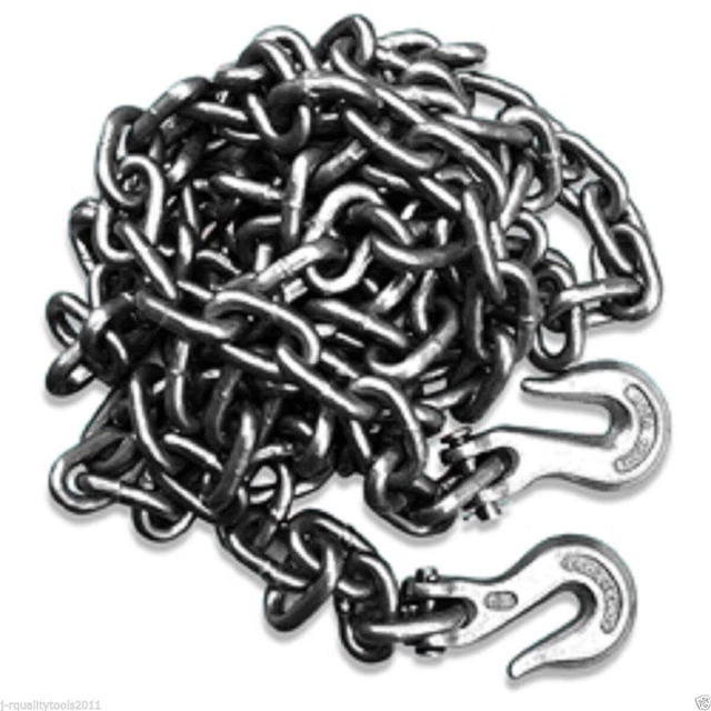 VEVOR G80 Transport Binder Chain, 3/8" X 10.3' Tow Chain With Clevis Grab Hooks, 7100 Lbs Safe