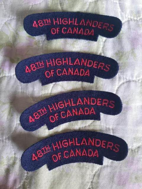 Reproduction WW2 48th Highlanders Of Canada Shoulder Titles - 2 Pairs