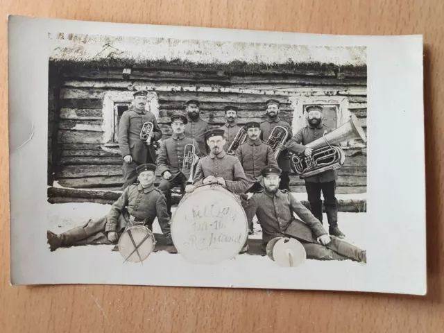 Foto AK Militär WKI Musik Kapelle Militärmusiker Rußland Feldzug Soldaten