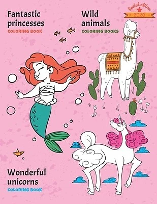 Fantastic princesses wild animals wonderful unicorns colorin by Guevara Flavio