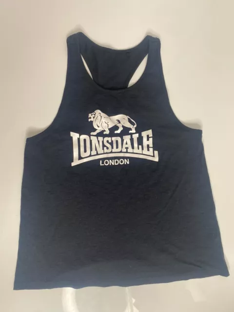 LONSDALE Ladies Running Gym Tank Vest Singlet Yoga Top Blue Womens Size 14